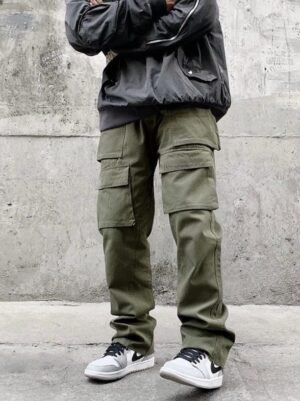 Technical Cotton Cargo Pants (Olive)