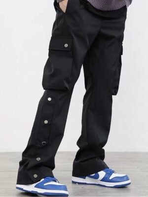 Buckle Flare Cargo Pants